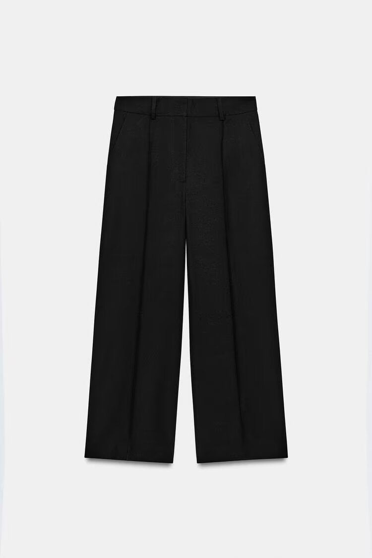 Damen Elegante High‑Waist Culotte‑Hose mit Bügelfalte und verdecktem Reißverschluss Echo Archiv