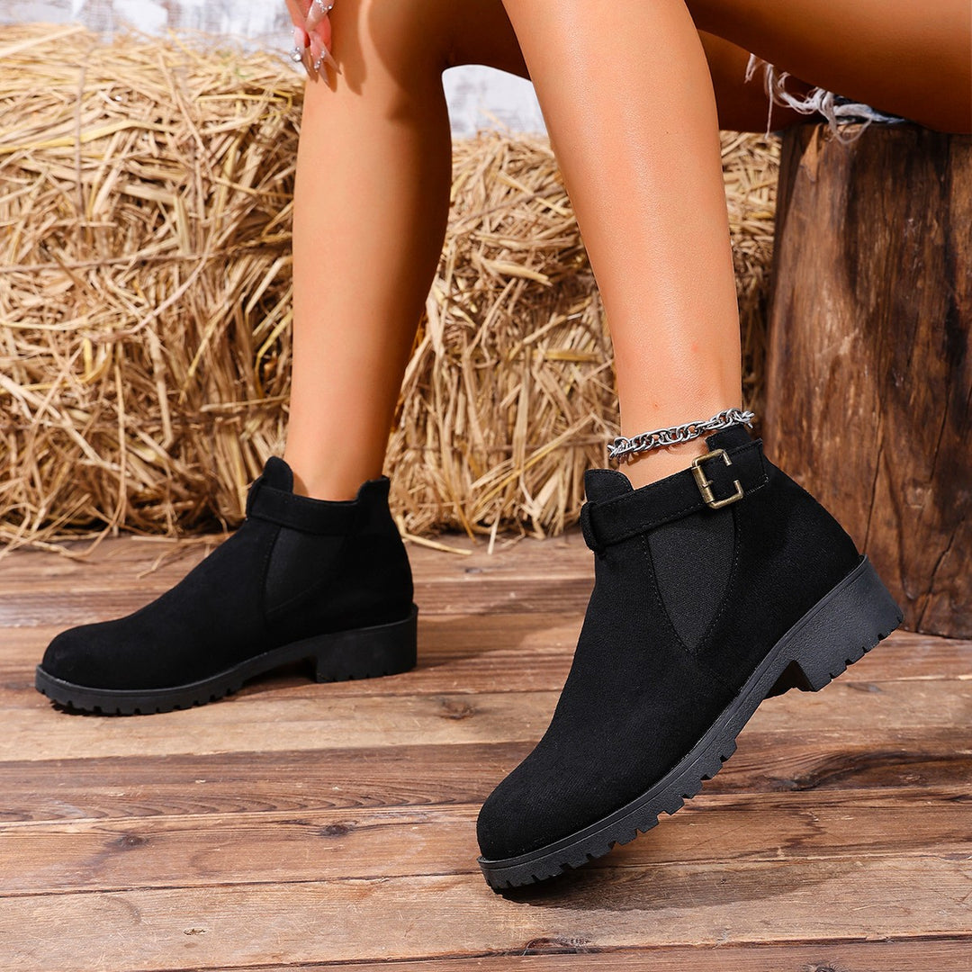 Damen Chelsea-Ankleboot mit elastischem Einsatz und Zier-Schnallenriemen Echo Archiv