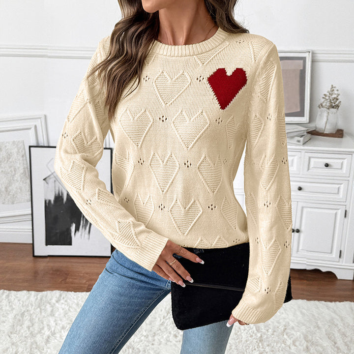 Damen Strickpullover mit Herzmuster Echo Archiv