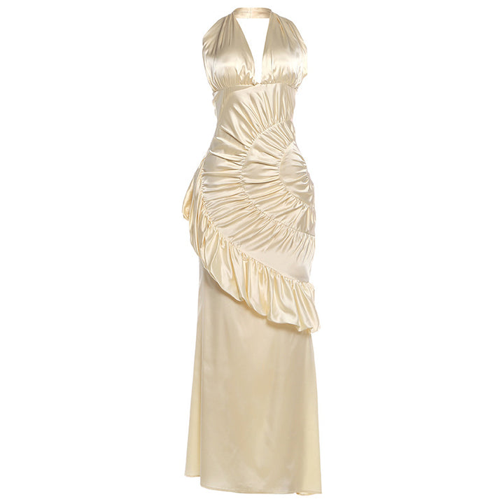 Damen Elegantes Maxikleid mit asymmetrischem Schnitt und raffinierten Drapierungen Echo Archiv