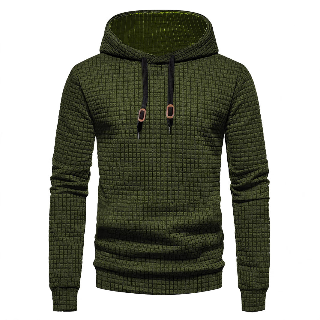 Herren Design-Hoodie mit hochabschließendem Kragen und strukturiertem Gewebe Echoarchiv