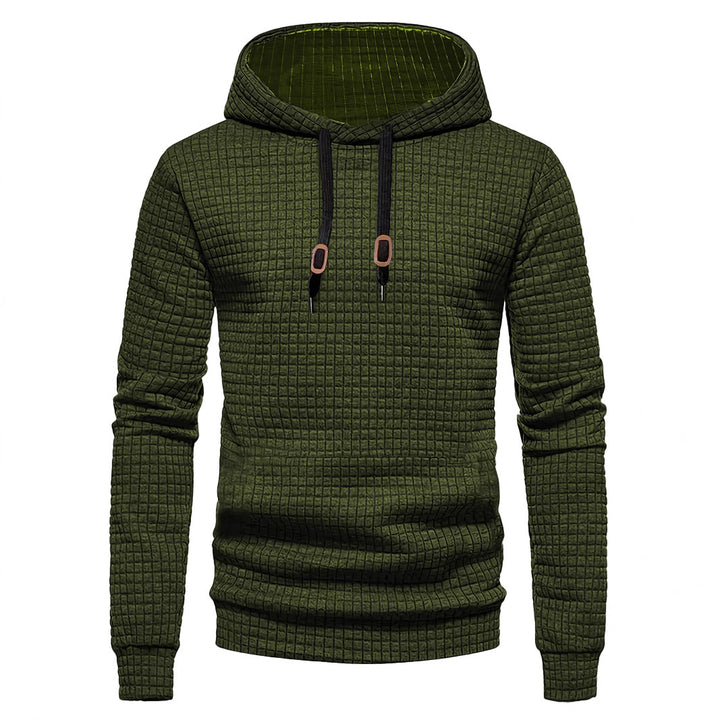 Herren Design-Hoodie mit hochabschließendem Kragen und strukturiertem Gewebe Echoarchiv