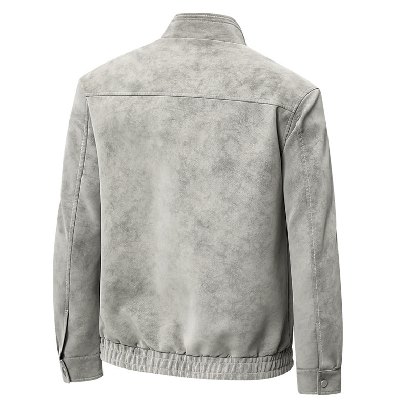Herren Modische Kunstlederjacke mit praktischen Taschen Echo Archiv