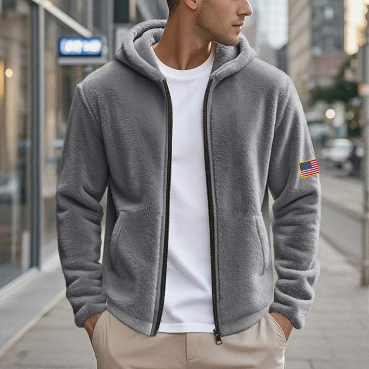 Herren Fleece-Hoodie mit praktischen Taschen und modernem Reißverschluss Echoarchiv