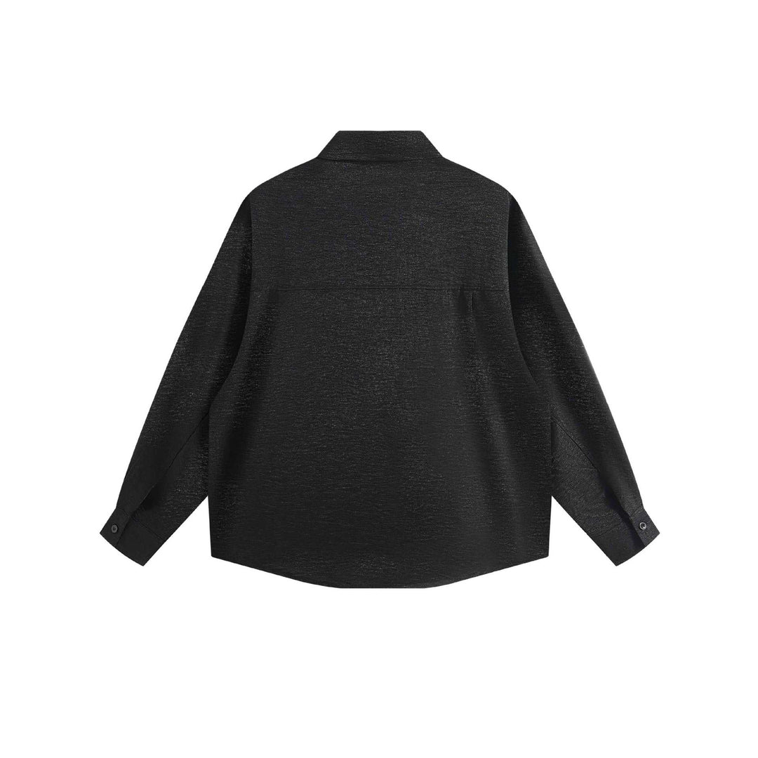 Damen Oversize-Hemdbluse aus strukturierter Baumwollmischung mit Kellerfalten Echoarchiv