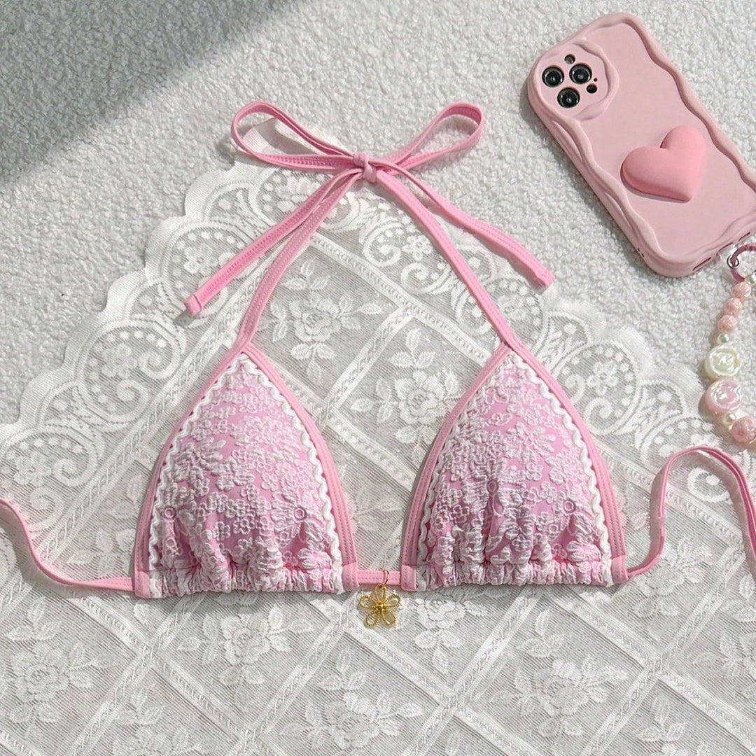 Damen Spitzenverzierte Triangel-Bikini Echo Archiv