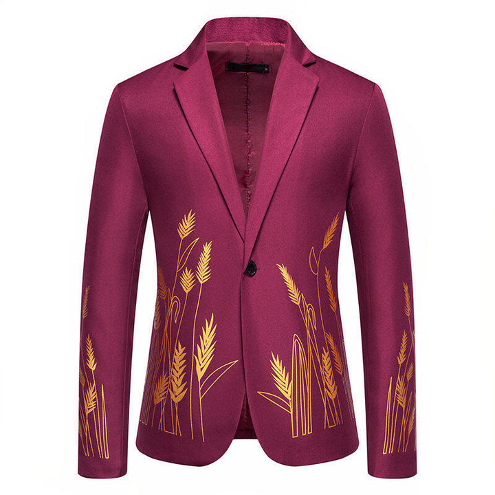 Herren eleganter Blazer mit floralen Stickereien Echoarchiv