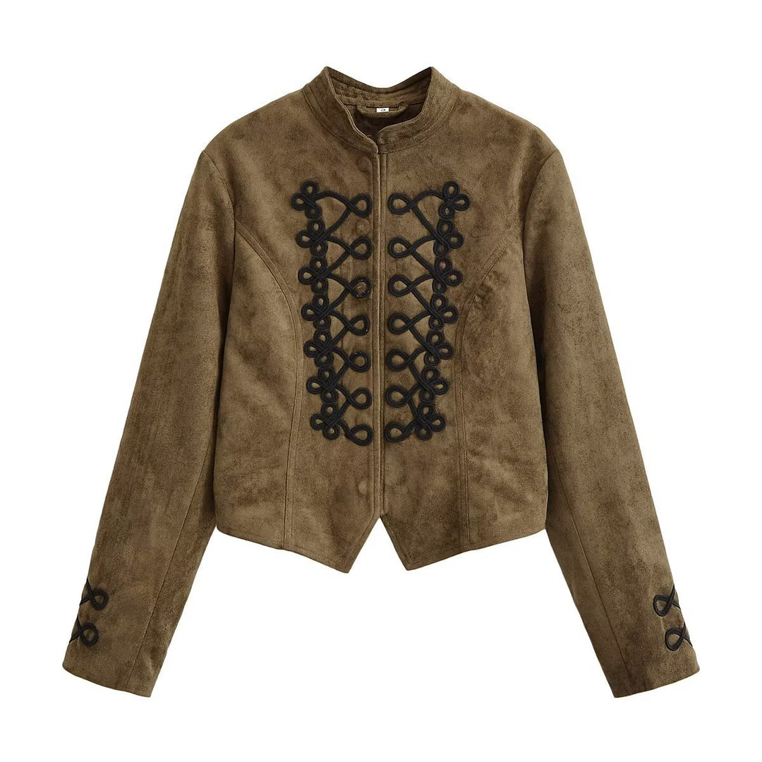Damen Kurzjacke im Hussarenstil mit Zierkordeln und Stehkragen Echo Archiv
