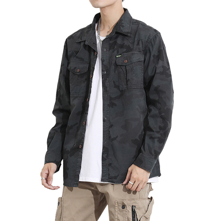 Herren Camouflage-Fieldshirtjacke aus leichtem Baumwoll-Twill mit Brusttaschen Echo Archiv
