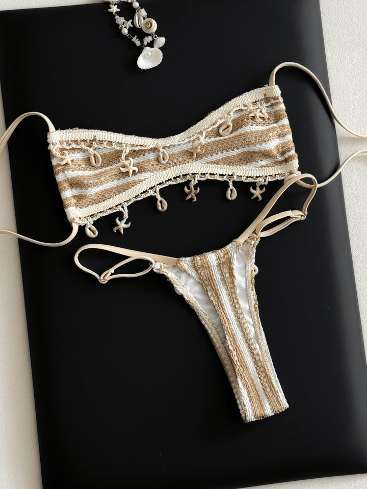 Damen Bandeau-Bikini mit einzigartigen Verzierungen Echo Archiv