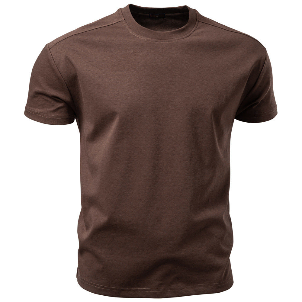 Herren nan klassisches Baumwolljersey Rundhalsshirt mit verstärktem Kragen Echo Archiv