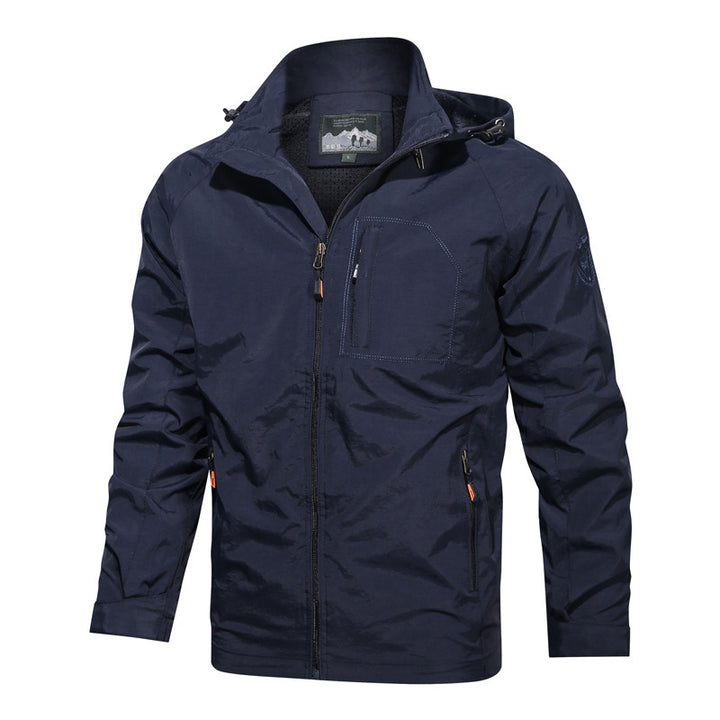 Herren nan leichte winddichte Outdoorjacke mit Kapuze und taktischer Brusttasche Echo Archiv