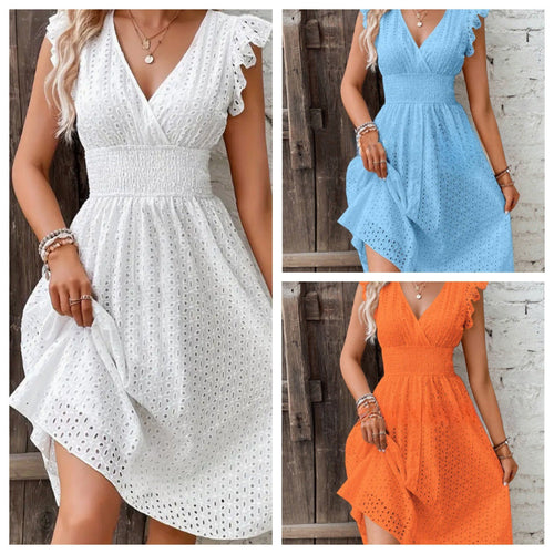 Damen Sommerkleid mit eleganten Spitzenärmeln Echoarchiv