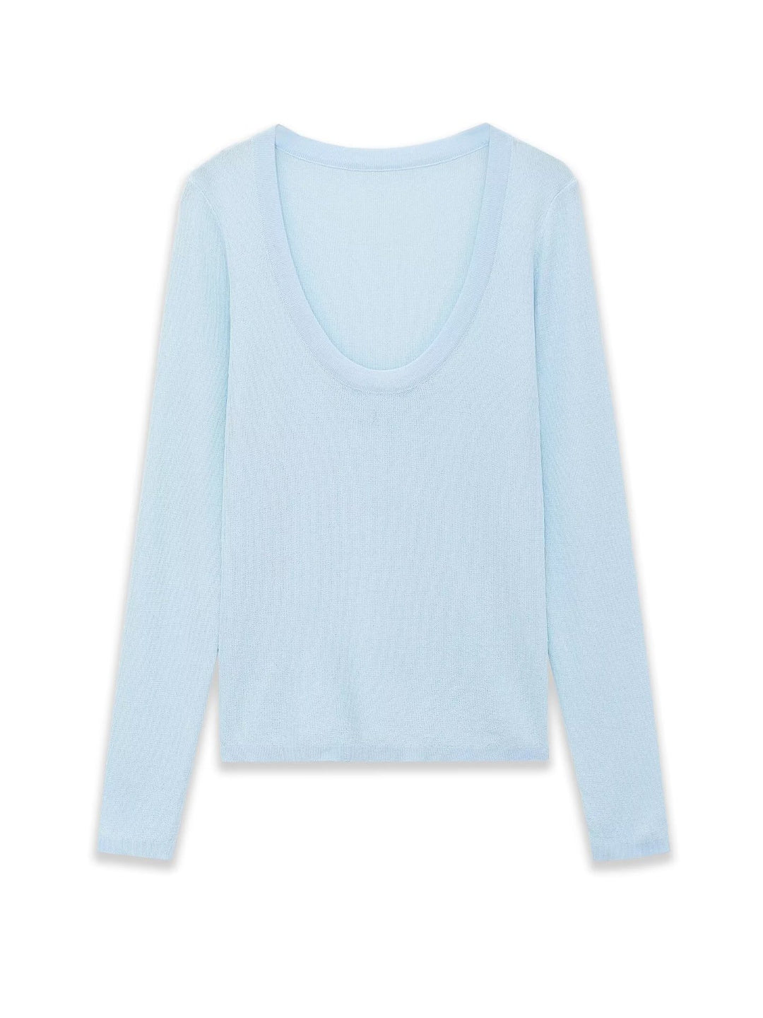 Damen Feinstrick-Pullover mit tiefem U-Ausschnitt und schmaler Silhouette Echoarchiv