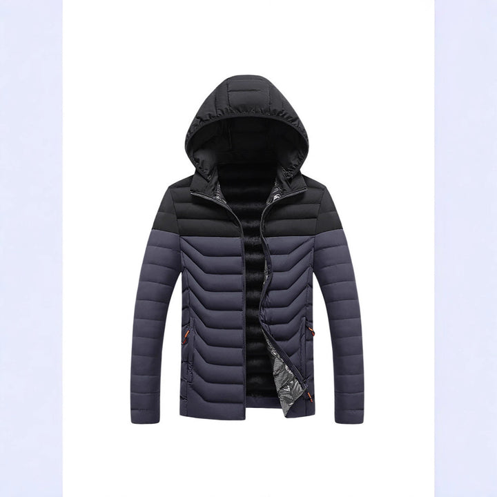 Herren Ultraleichte gesteppte Kapuzenjacke mit Chevron-Steppung, winddichter Außenlage und Thermofutter Echoarchiv