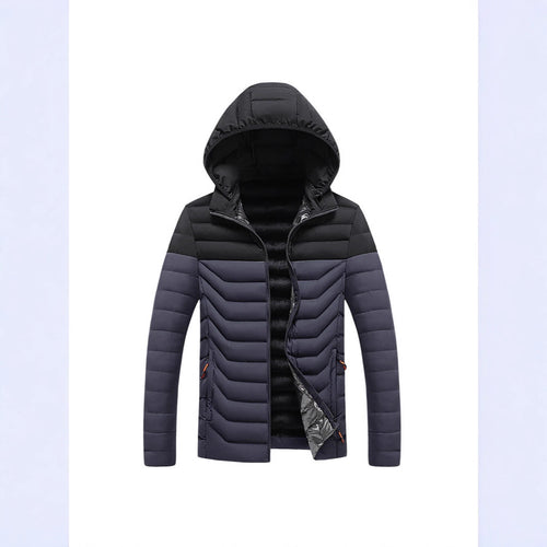 Herren Ultraleichte gesteppte Kapuzenjacke mit Chevron-Steppung, winddichter Außenlage und Thermofutter Echoarchiv