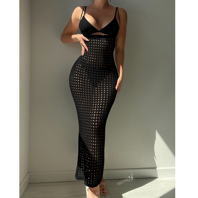 Damen figurbetontes Häkelkleid mit transparentem Design Echo Archiv