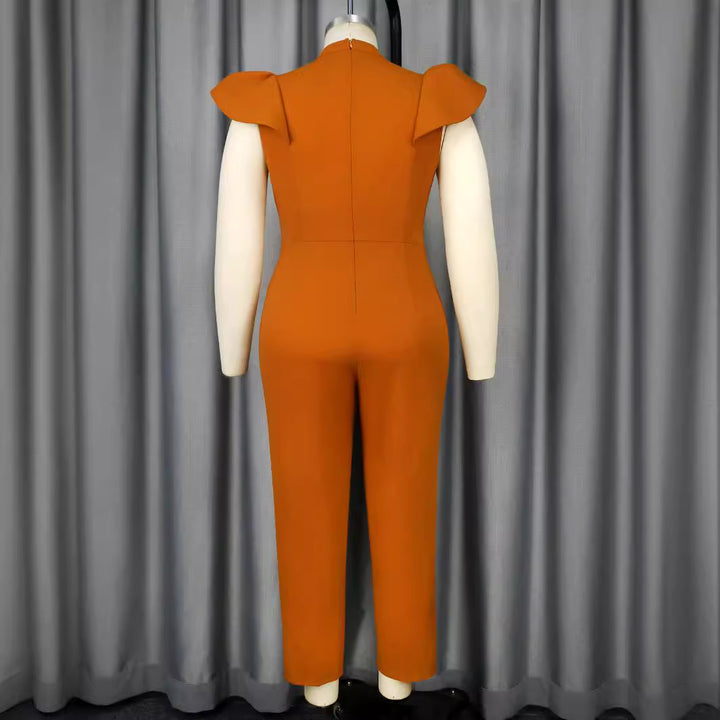 Damen eleganter Jumpsuit mit raffiniertem Ausschnitt und voluminösen Ärmeln Echo Archiv