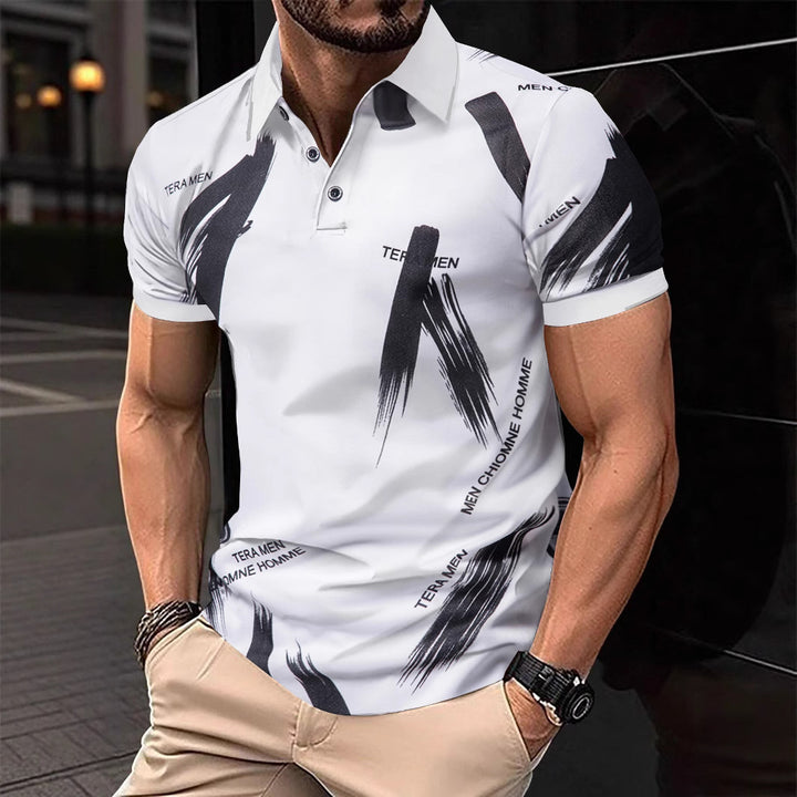 Herren modisches Poloshirt mit grafischen Akzenten und atmungsaktiven Eigenschaften Echoarchiv