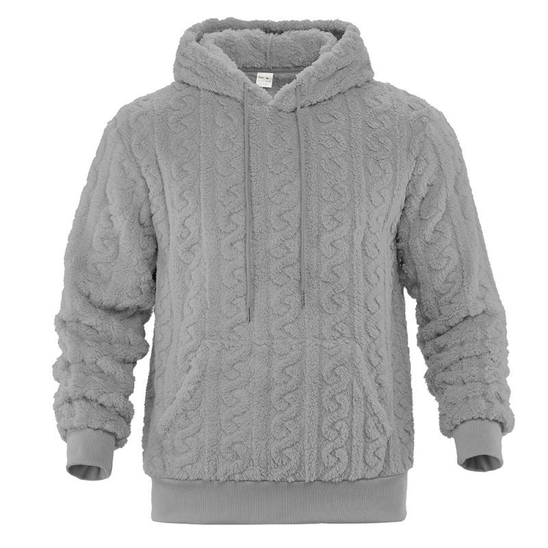 Unisex Kuscheliger Teddy-Hoodie mit Zopfstrick-Optik und Kängurutasche Echo Archiv