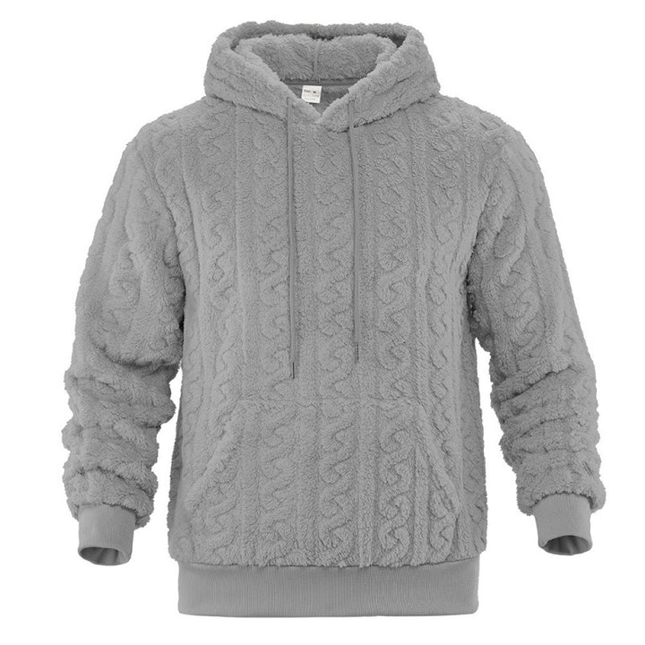 Unisex Kuscheliger Teddy-Hoodie mit Zopfstrick-Optik und Kängurutasche Echo Archiv
