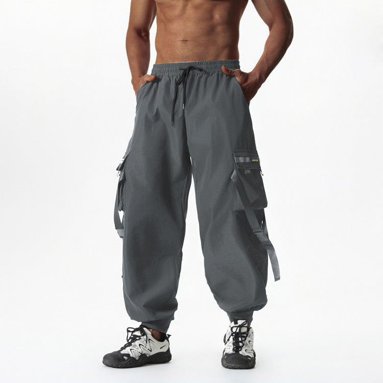 Herren Utility-Cargo-Jogginghose mit Tunnelzug, Beinschnallen & Mehrfachtaschen Echo Archiv