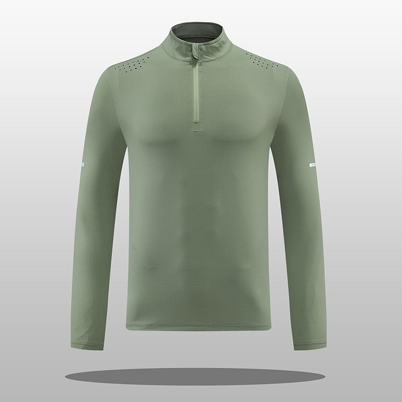 Herren Funktions-Langarmshirt mit Reißverschluss und atmungsaktivem Material Echoarchiv