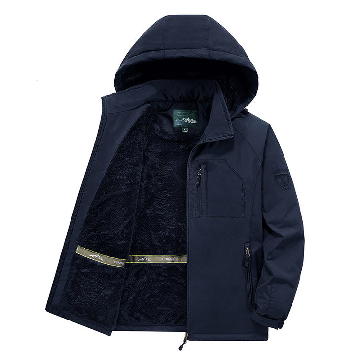 Herren nan winddichte Thermojacke mit kuscheligem Kunstfell-Innenfutter, Kapuze und multifunktionalen Reißverschlusstaschen Echo Archiv