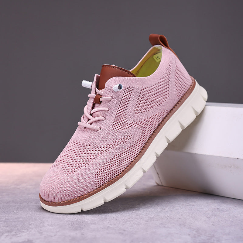 Damen nan gestrickter Derby-Sneaker mit flexibler Rillenlaufsohle und gepolstertem Komfortfußbett Echo Archiv