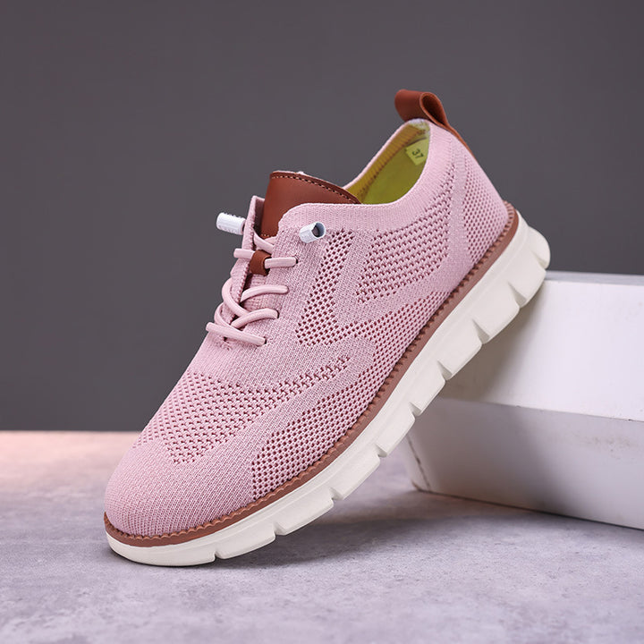 Damen nan gestrickter Derby-Sneaker mit flexibler Rillenlaufsohle und gepolstertem Komfortfußbett Echo Archiv