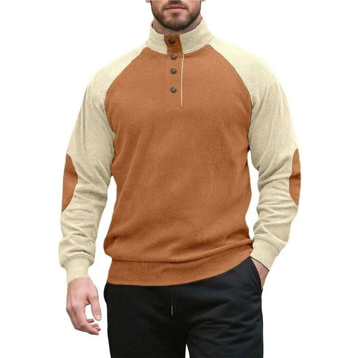 Herren sportlicher Stehkragenpullover mit strukturiertem Fleece-Aussehen Echoarchiv