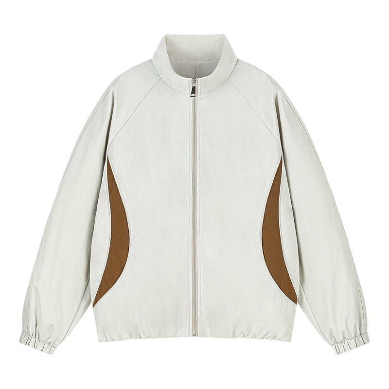 Herren Leichte Oversize Freizeitjacke mit Stehkragen, elastischem Saum und kontrastseiteneinsätzen Echoarchiv
