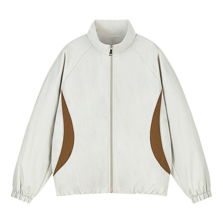 Herren Leichte Oversize Freizeitjacke mit Stehkragen, elastischem Saum und kontrastseiteneinsätzen Echoarchiv