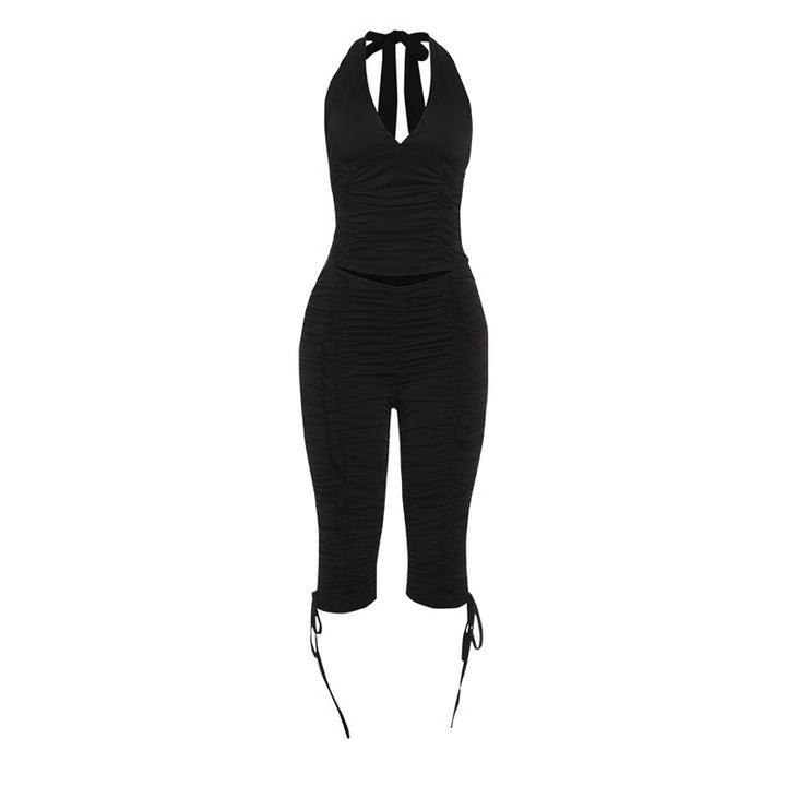 Damen Jumpsuit mit raffinierten Raffungselementen und stilvollen Bindebändern Echo Archiv