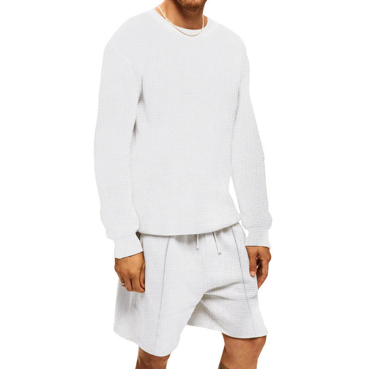 Herren lässiges Sweatshirt- und Shorts-Set mit strukturiertem Design Echoarchiv