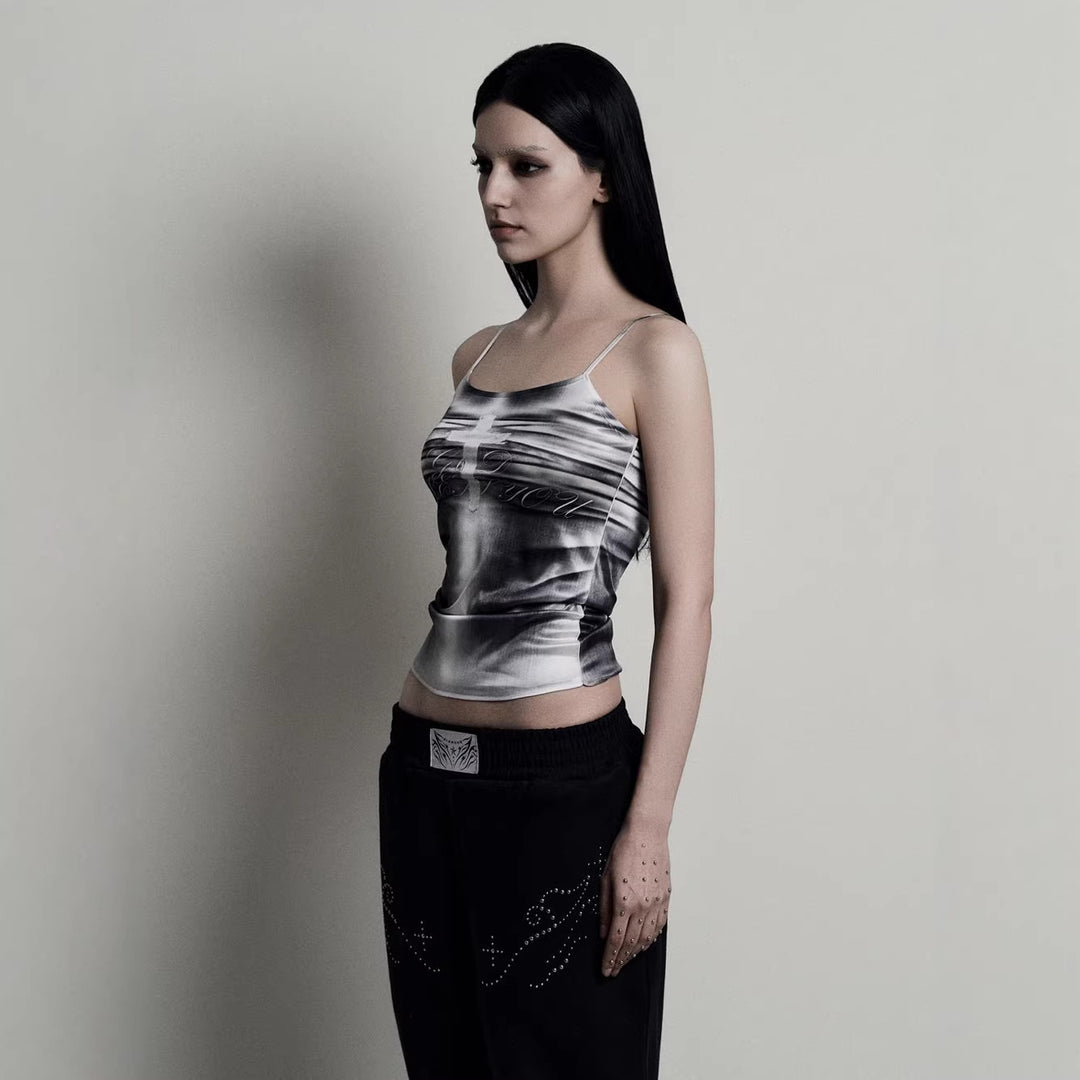Damen lässiges Tanktop mit kreativem Grafikdesign Echo Archiv