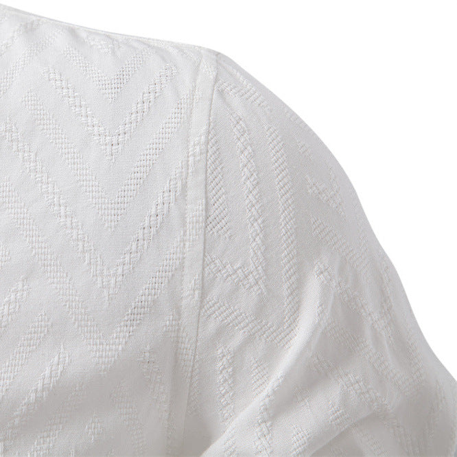 Herren Langarmshirt mit Stehkragen und modischem Muster Echoarchiv