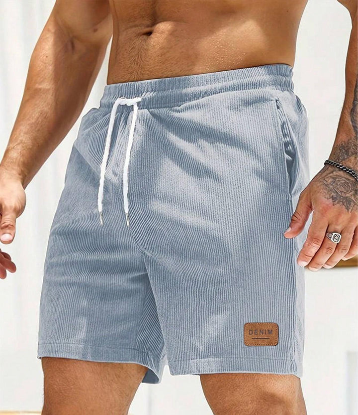 Herren lässige Denim-Shorts mit elastischem Bund und Seitentaschen Echoarchiv