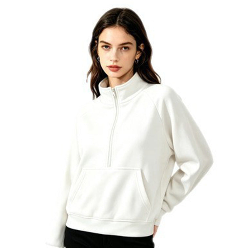 Damen Sportlicher Kapuzenpullover mit Stehkragen Echoarchiv