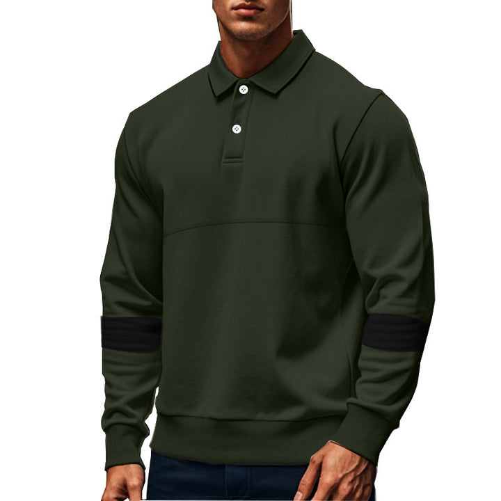 Herren Poloshirt mit langem Arm und kontrastierenden Ärmelstreifen Echoarchiv