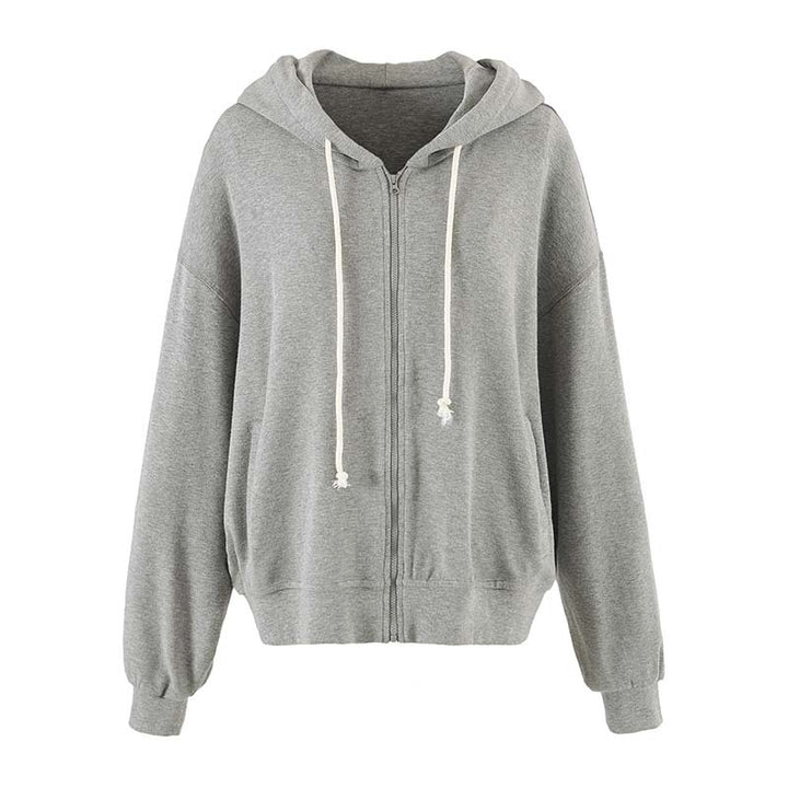 Damen Zweiteiliges Lounge-Set mit Zip-Hoodie und ausgestellten Jogginghosen Echoarchiv