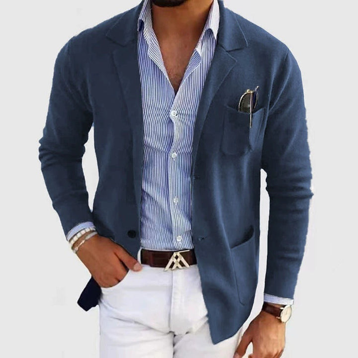 Herren lässiger Blazer mit feiner Struktur Echoarchiv