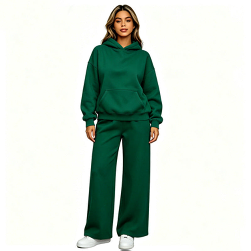 Damen Lässiger Kapuzenpullover mit weiten Hosen Echoarchiv