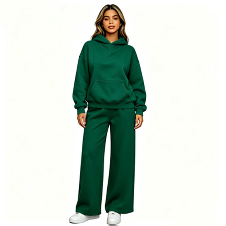 Damen Lässiger Kapuzenpullover mit weiten Hosen Echoarchiv