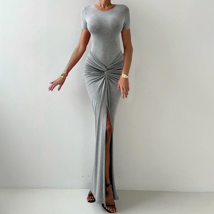 Damen Elegantes Maxi-Kleid mit schmeichelndem Knotendetail Echo Archiv