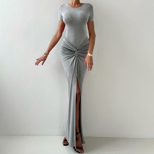 Damen Elegantes Maxi-Kleid mit schmeichelndem Knotendetail Echo Archiv