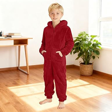 Unisex Kuscheliger Fleece-Overall mit Kapuze Echoarchiv