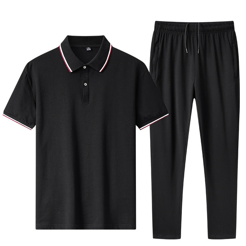 Herren entspanntes Polo- und Jogginganzugs-Set Echoarchiv