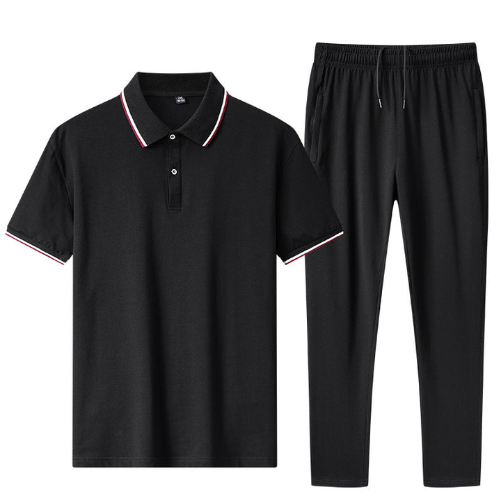 Herren entspanntes Polo- und Jogginganzugs-Set Echoarchiv