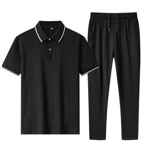 Herren entspanntes Polo- und Jogginganzugs-Set Echoarchiv